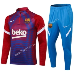 2021-2022 Barcelona Red&Blue Thailand Soccer Tracksuit -411