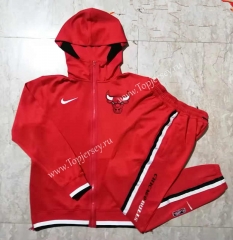 2021-2022 NBA Chicago Bulls Red Jacket Uniform With Hat-815