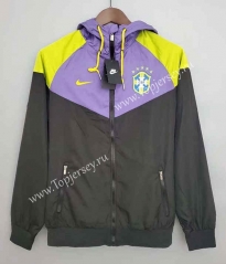 2021-2022 Brazil Black&Purple Trench Coats With Hat-WD