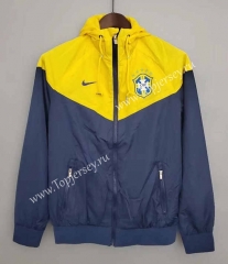 2021-2022 Brazil Royal Blue&Yellow Trench Coats With Hat-WD