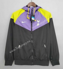 2021-2022 Tottenham Hotspur Black&Purple Trench Coats With Hat-WD