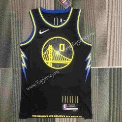 2022 City Edition Warriors Black #0 NBA Jersey-311