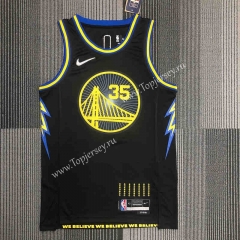 2022 City Edition Warriors Black #35 NBA Jersey-311