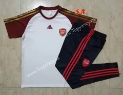 2021-2022 Arsenal White Short-Sleeve Thailand Soccer Tracksuit-815