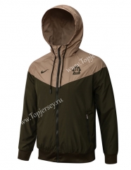 2021-2022 Atletico Madrid Army Green Trench Coats With Hat-815