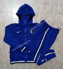 2021-2022 NBA Dallas Mavericks Camouflage Blue Jacket Uniform With Hat-815