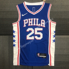75th Anniversary Philadelphia 76ers Blue #25 NBA Jersey-311