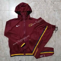 2022-2023 NBA Cleveland Cavaliers Red Jacket Uniform With Hat-815