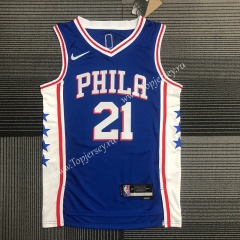 75th Anniversary Philadelphia 76ers Blue #21 NBA Jersey-311