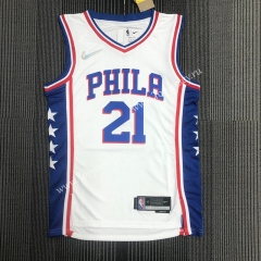75th Anniversary Philadelphia 76ers White #21 NBA Jersey-311