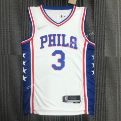 75th Anniversary Philadelphia 76ers White #3 NBA Jersey-311