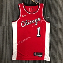 2022-2023 City Edition Chicago Bulls Red #1 NBA Jersey-311