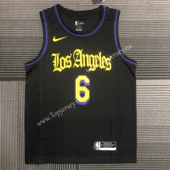 Latin Version Los Angeles Lakers Black #6 NBA Jersey-311