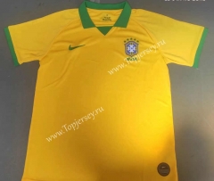 Retro Version 19-20 Brazil Home Yellow Thailand Soccer Jersey AAA-817