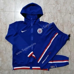 2021-2022 NBA Los Angeles Clippers Camouflage Blue Jacket Uniform With Hat-815