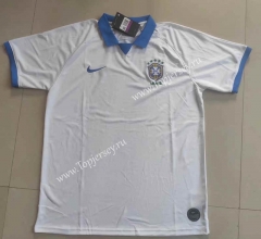 Retro Version 19-20 Brazil Away White Thailand Soccer Jersey AAA-817