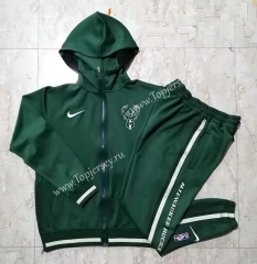2021-2022 NBA Milwaukee Bucks Green Jacket Uniform With Hat-815