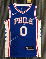 75th Anniversary Philadelphia 76ers Blue #0 NBA Jersey-311
