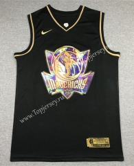Diamond Edition Dallas Mavericks Black&Gold #77 NBA Jersey