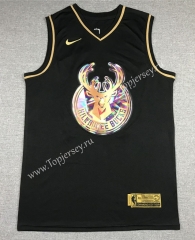 Diamond Edition Milwaukee Bucks Black&Gold #34 NBA Jersey