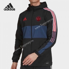 2022-2023 Manchester United Black Trench Coat With Hat-8268