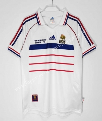 Retro Version 1998 Final Edition France Away White Thailand Soccer Jersey AAA-C1046
