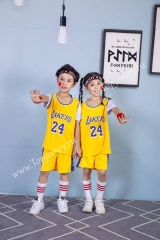 Los Angeles Lakers #24 Kobe Yellow Kids/Youth NBA Uniform-SN