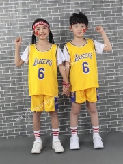 Los Angeles Lakers #6 James Yellow Kids/Youth NBA Uniform-SN