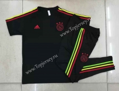 2022-2023 Ajax Black Short-Sleeve Thailand Soccer Tracksuit-815