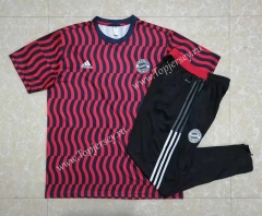 2022-2023 Bayern München Red&Black Short-sleeved Thailand Soccer Tracksuit-815