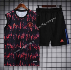 2022-2023 Manchester United Red&Black Thailand Soccer Vest Uniform-418