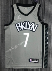 75th Anniversary Jordan Limited Edition Brooklyn Nets Gray #7 NBA Jersey-311
