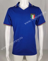 Retro Version 1982 Italy Home Blue Thailand Soccer Jersey AAA-503