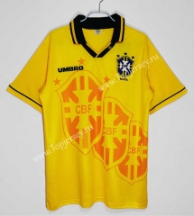 Retro Version 93-94 Brazil Home Yellow Thailand Soccer Jersey AAA-C1046