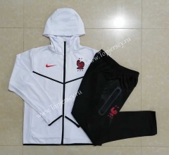 2022-2023 France White Thailand Soccer Jacket Uniform With Hat-815