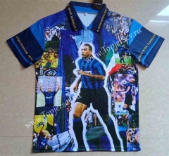 Retro version 97-98 Inter Milan ( Ronaldo #10 )Home Blue Thailand Soccer Jersey AAA-1332