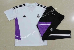 2022-2023 Real Madrid White Short-Sleeve Thailand Soccer Tracksuit-815