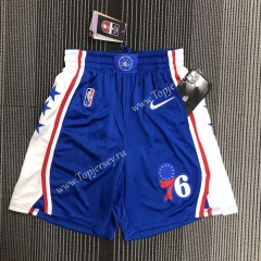 75th Anniversary Philadelphia 76ers Blue NBA Shorts-311