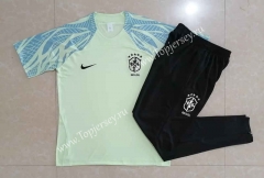 2022-2023 Brazil Yellow Short-sleeved Thailand Soccer Tracksuit-815