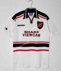 Retro Version 98-99 Manchester United Away White Thailand Soccer Jersey AAA-C1046