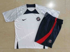 2022-2023 Paris SG White Short-sleeved Thailand Soccer Tracksuit -815