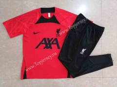 2022-2023 Liverpool Red Short-sleeved Thailand Soccer Tracksuit-815