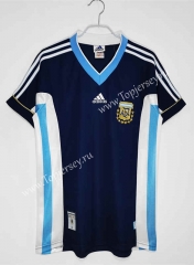 Retro Version 1998 Argentina Away Royal Blue Thailand Soccer Jersey AAA-C1046