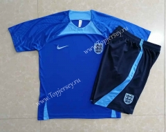 2022-2023 England Camouflage Blue Short-sleeved Thailand Soccer Tracksuit-815