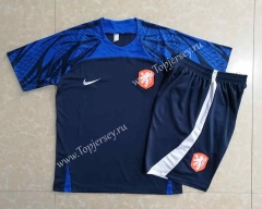 2022-2023 Netherlands Royal Blue Short-Sleeved Thailand Soccer Tracksuit-815