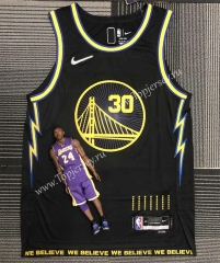 AU Player Version 2022 City Edition Warriors Black #30 NBA Jersey-311
