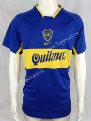 Retro Version 2001-2002 Boca Juniors Home Blue Thailand Soccer Jersey AAA-503