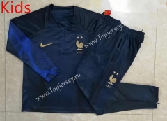 2022-2023 France Royal Blue Kids/Youth Soccer Tracksuit-815