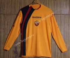Retro Version 05-06 Roma Home Yellow LS Thailand Soccer Jersey AAA-SL
