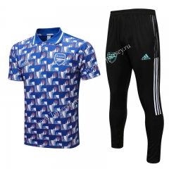 2022-2023 Arsenal Camouflage Blue Thailand Polo Uniform-815